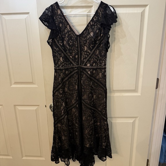 Taylor Dresses & Skirts - Taylor Women's Dress Black And Nude Lace Overlay Sexy Witch Size 10